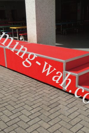 MW-113  鉛水鐵架封紅色膠地毯企台工程